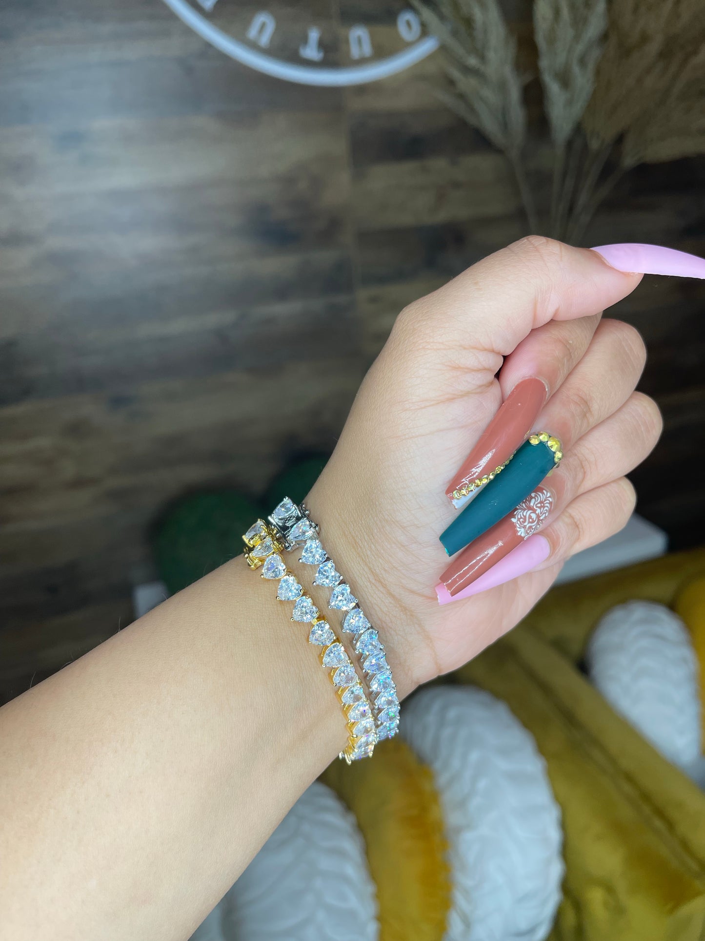 Entangled Heart Tennis Bracelet
