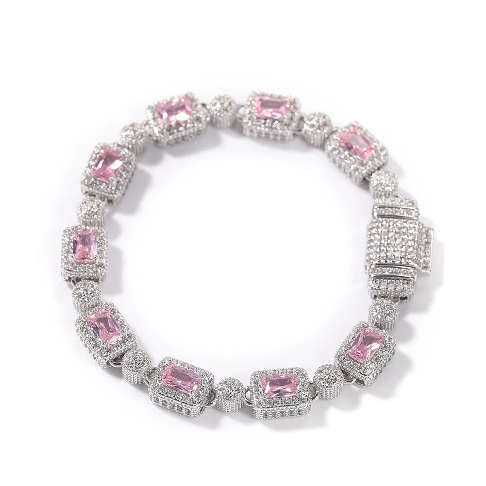 Pretty in Pink Baguette Bracelet