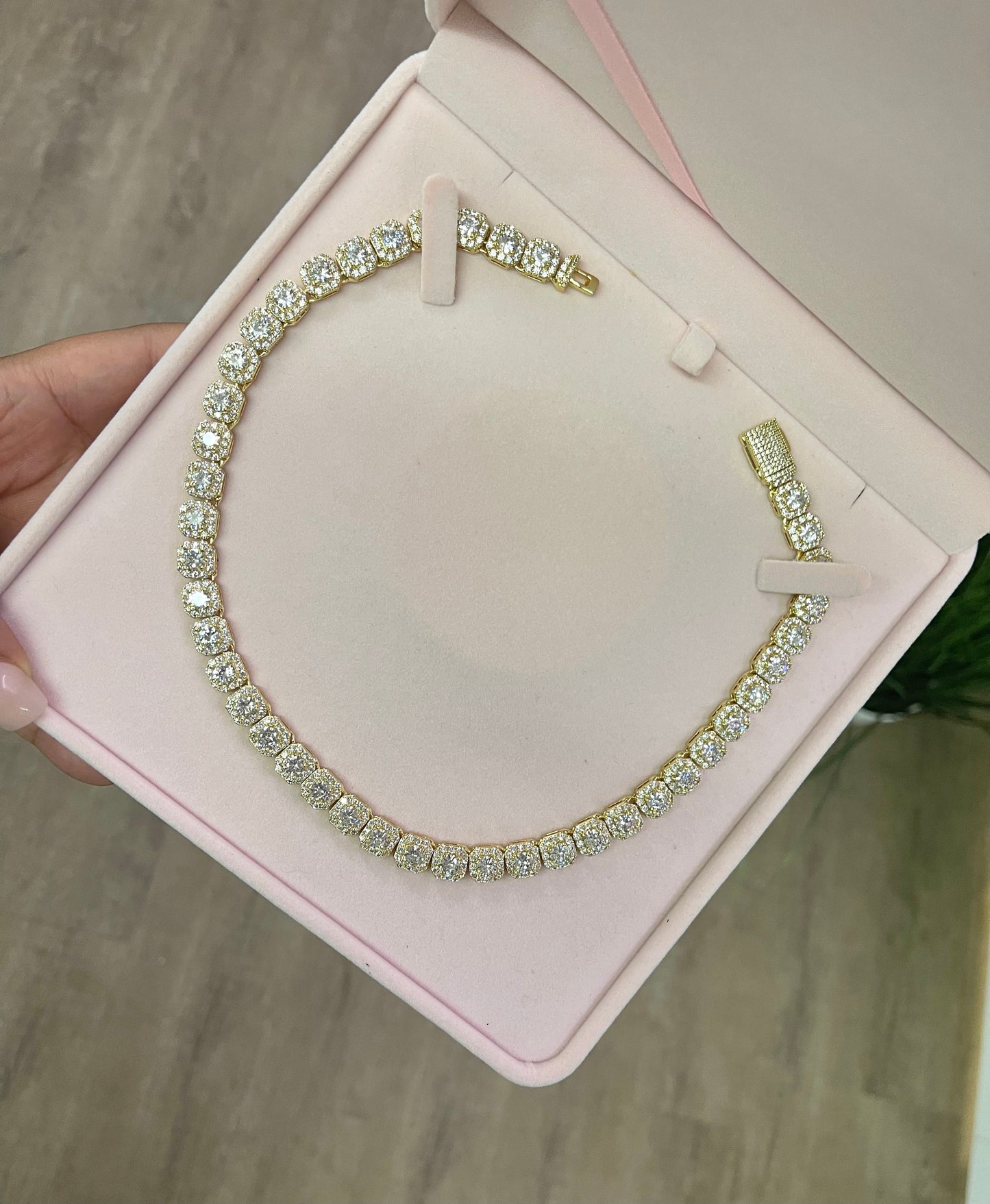 Clustered Baguette Necklace