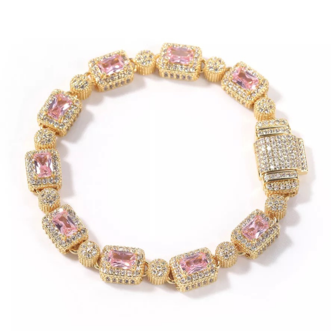 Pretty in Pink Baguette Bracelet