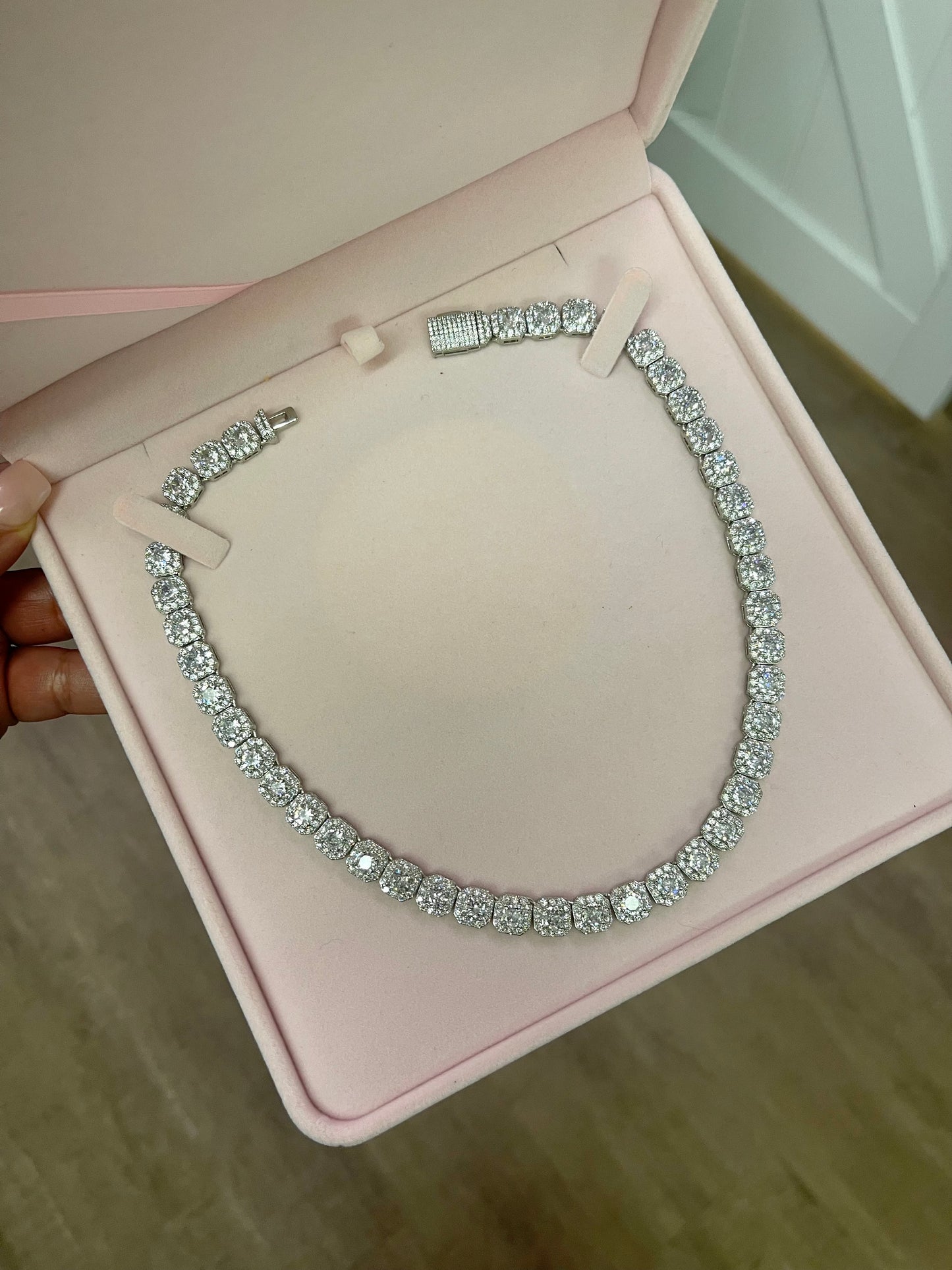 Clustered Baguette Necklace